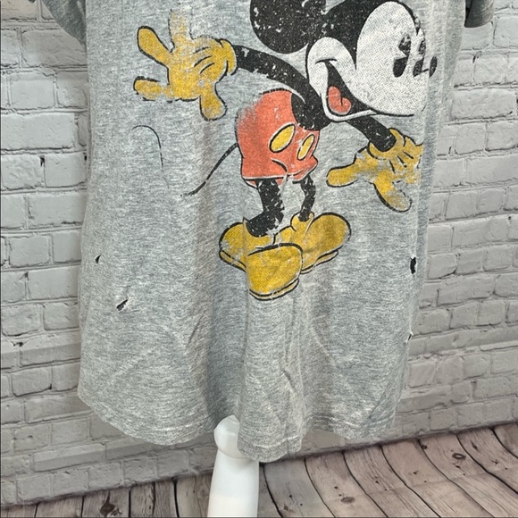 DISNEY Distressed Upcycled Mickey Mouse T-Shirt - Picture 4 of 6